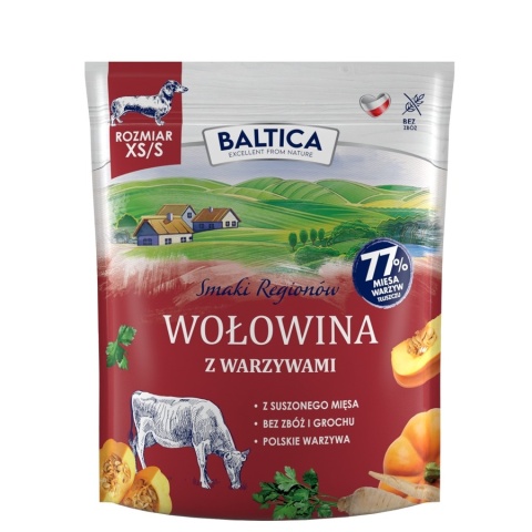 BALTICA - Wołowina z warzywami dla ras małych XS/S 1kg