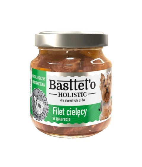 BASTTET'O HOLISTIC - Cielęcina w galarecie - mokra karma dla psów dorosłych 130g
