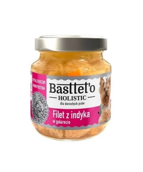 BASTTET'O HOLISTIC - Indyk w galarecie - mokra karma dla psów dorosłych 130g
