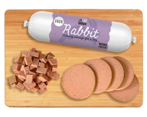 Paka Zwierzaka - PEPE Rabbit - Kiełbaska treningowa Królik 200g