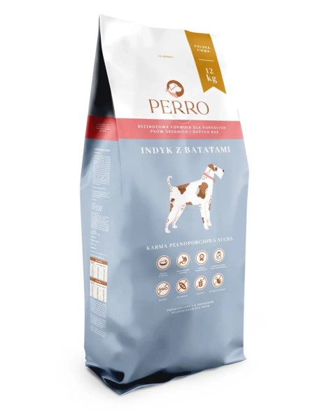 Perro - Indyk z batatmi dla psów dorosłych średnich i dużych ras 12kg
