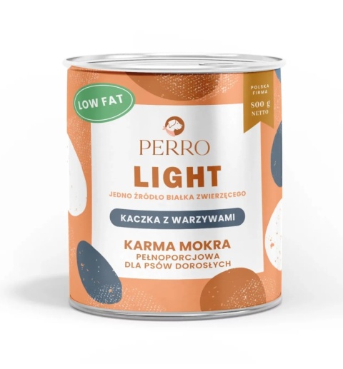 Perro - Light - Kaczka z warzywami - Monobiałkowa formuła dla psów dorosłych 800g