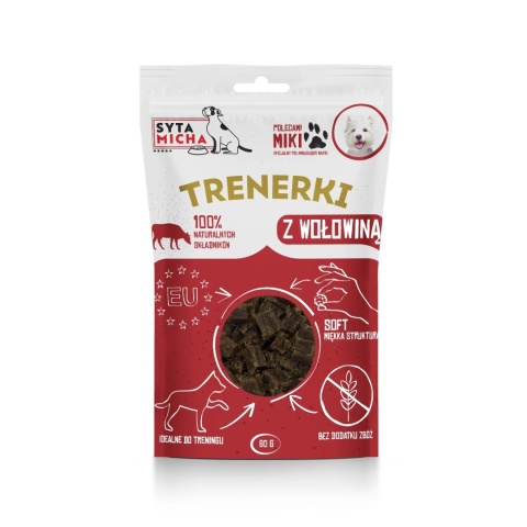 Syta Micha - Trenerki z wołowiną dla psa 80g