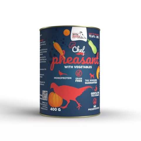 Syta Micha - Bażant z warzywami Chef - mokra karma dla psa 400g
