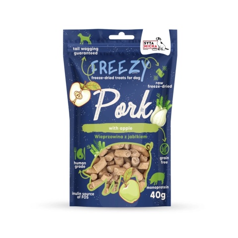 Syta Micha - FREEZY - Liofilizowane przysmaki dla psa Wieprzowina z jabłkiem 40g