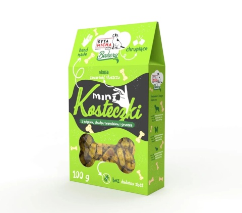 Syta Micha - Mini kosteczki - ciasteczka z indykiem i chudym twarożkiem 100g