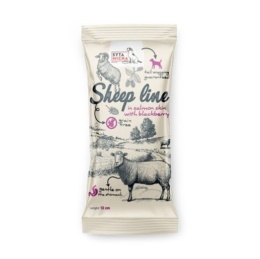 Syta Micha - Sheep Line - Kość do żucia Owca w skórze łososia z jeżyną 12cm