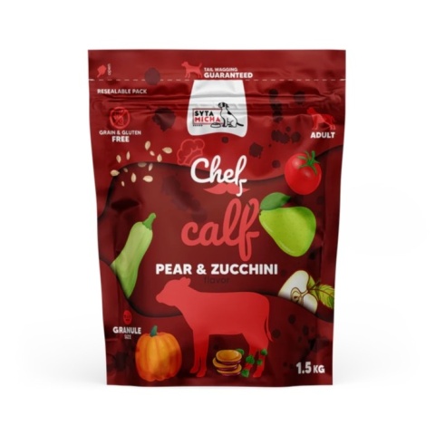 Syta Micha - Sucha karma dla dorosłego psa Cielęcina, gruszka i cukinia 1.5kg