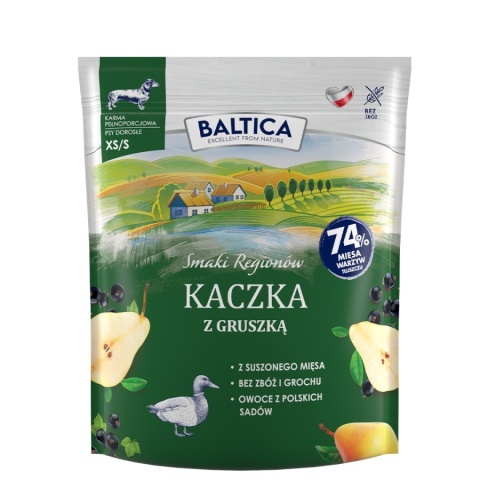 BALTICA - Kaczka z gruszką dla ras małych XS/S 1kg