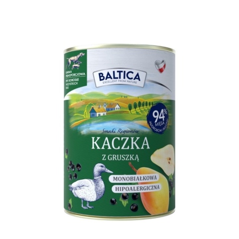 BALTICA - Kaczka z gruszką - mokra karma dla psów dorosłych 400g