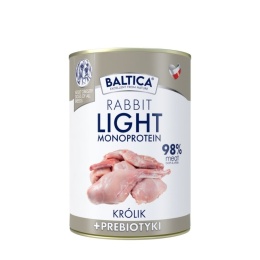 BALTICA - MONO - Królik LIGHT z prebiotykami mokra karma dla psów dorosłych 400g