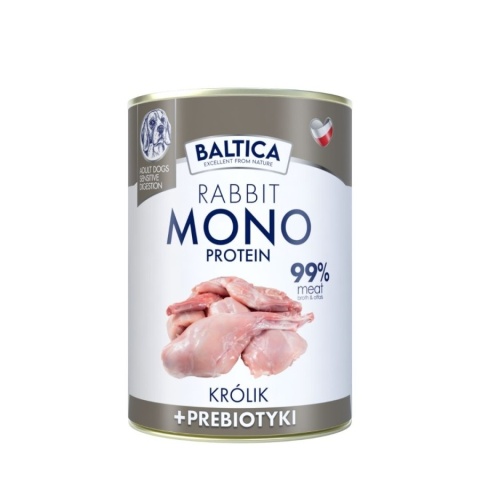 BALTICA - MONO - Królik z prebiotykami mokra karma dla psów dorosłych 400g