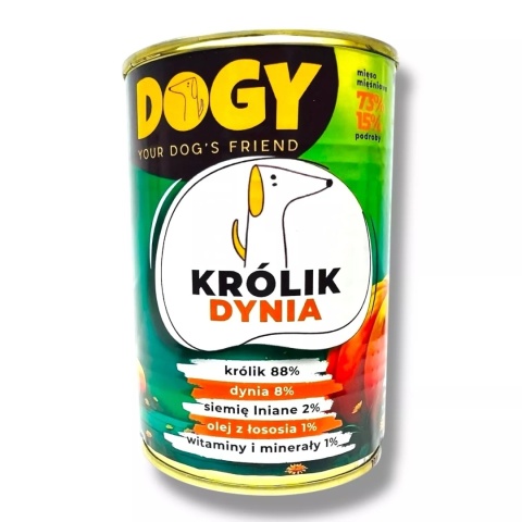 DOGY - Królik z Dynią karma mokra 400g