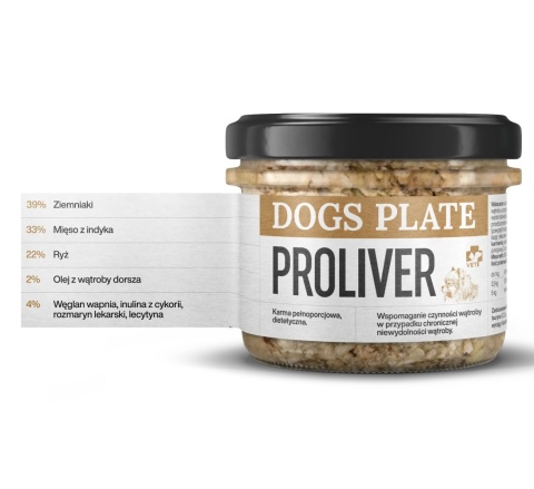 Dogs Plate Proliver - Karma mokra dla psów z chorobami wątroby 180g
