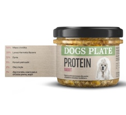 Dogs Plate Protein - Karma mokra dla psa z mięsem z królika i białkiem owadów 180g