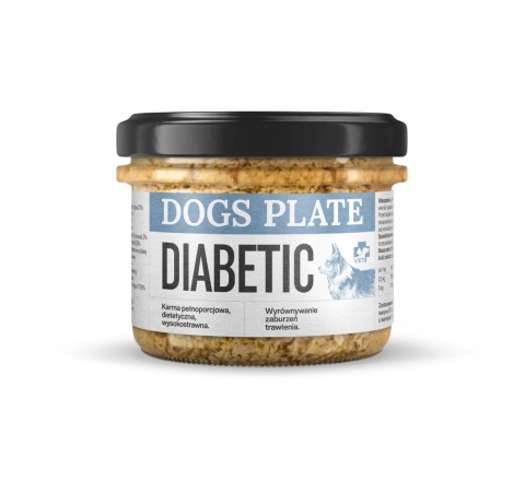 Dogs Plate Vet Diabetic - Karma mokra dla psów z chorobami trzustki i cukrzycą 180g