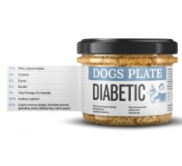 Dogs Plate Vet Diabetic - Karma mokra dla psów z chorobami trzustki i cukrzycą 180g
