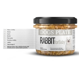 Dogs Plate for Baby Rabbit - Karma mokra z mięsa z królika dla szczeniąt 180g