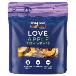 Fish4Dogs - Apple Fish Wraps - Przysmaki dla psa - jabłko owinięte plastrem ryby 90g