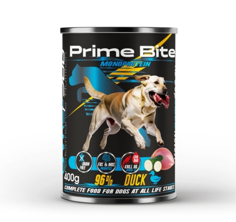 Game Dog - Prime Bite - Kaczka z cukinią - mokra karma dla psa 400g