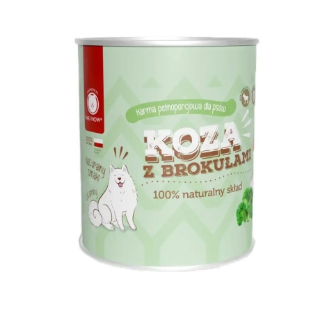 Hau Now - Mokra karma dla psa monobiałkowa Koza z brokułami 400g