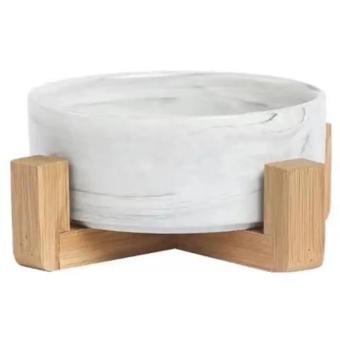 Miska ceramiczna dla psa 850ml - marmurowa - szary
