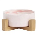 Miska ceramiczna dla psa 400ml - marmurowa - różowy