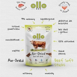 Ollo Air-Dried Beef Soft Sticks - Przysmaki dla psa z Wołowiny 80g