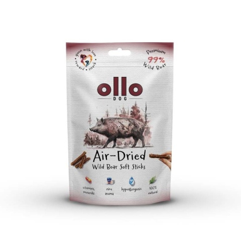 Ollo Air-Dried Wild Boar Soft Sticks - Przysmaki dla psa z Dzika 80g