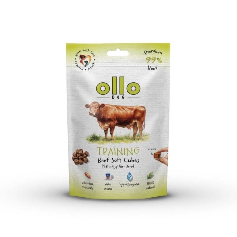 Ollo Air-Dried Training Beef Cubes - przysmaki treningowe dla psa z wołowiną 80g