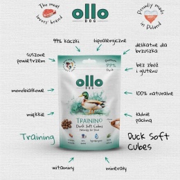 Ollo Air-Dried Training Duck Cubes - przysmaki treningowe dla psa z kaczką 80g