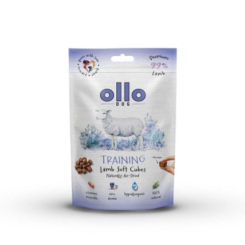 Ollo Air-Dried Training Lamb Cubes - przysmaki treningowe dla psa z jagnięciną 80g