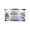 Ollo Cat - nr 5 Tuńczyk i Łosoś - Uzupełniająca karma mokra dla kota w bulionie 70g