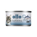 Ollo Cat - nr 9 Tuńczyk i Anchovies (Sardele) - Uzupełniająca karma mokra dla kota w bulionie 70g