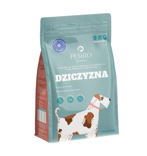 PERRO Gourmet - Karma tłoczona na zimno dla psów dorosłych średnich i dużych ras Dziczyzna 9kg