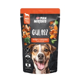 Pan Mięsko Gulasz - Indyk z cielęciną dla psów dorosłych 150g