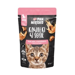 Pan Mięsko - Karma mokra dla Kociąt - Kawałki w sosie Kurczak z królikiem 85g