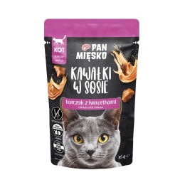 Pan Mięsko - Karma mokra dla Kota - Kawałki w sosie Kurczak z krewetkami 85g