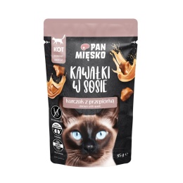 Pan Mięsko - Karma mokra dla Kota - Kawałki w sosie Kurczak z przepiórką 85g