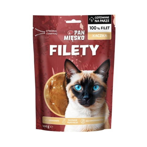 Pan Mięsko - Przysmak dla kota Filet z kaczki 100g