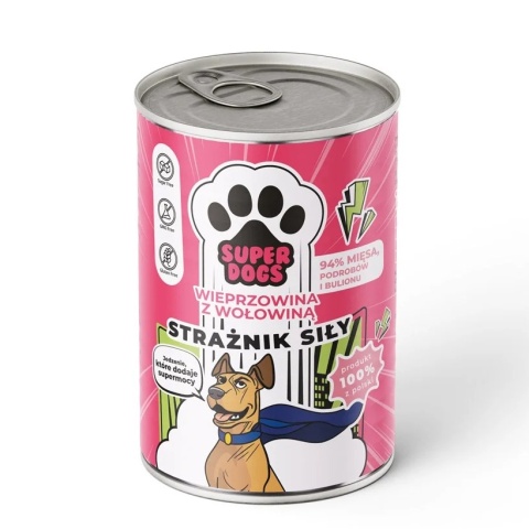 Uniszki - SUPERDOGS Strażnik Siły - Wieprzowina z wołowiną 400g