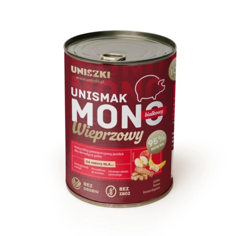 Uniszki - UNISMAK Mono Wieprzowina - karma mokra dla psa 400g