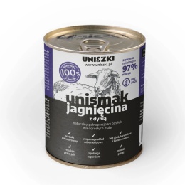 Uniszki - UNIsmak jagnięcina z dynią - karma mokra dla psa 800g