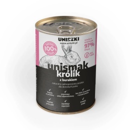 Uniszki - UNIsmak królik z burakiem - karma mokra dla psa 410g