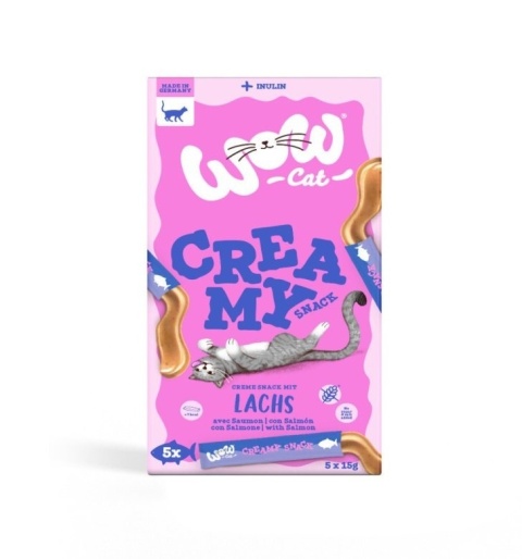 WOW CAT Creamy Snack Lachs - kremowa przekąska z łososiem (5x15g)