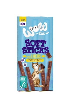 WOW CAT Soft Sticks Lachs - miękkie przysmaki z łososiem dla kota (6x5g)