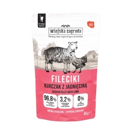 Wiejska Zagroda - Karma mokra dla Kota - Fileciki Kurczak z jagnięciną 85g