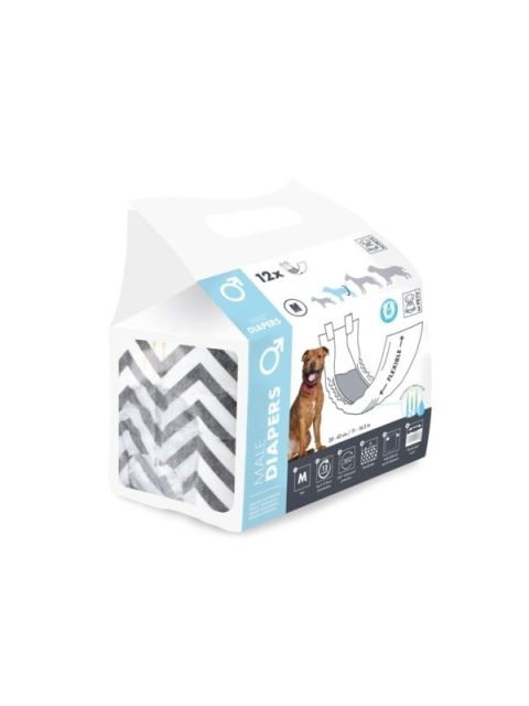 M-Pets DIAPERS - ON - Pieluszki dla psa roz. M 12 szt.