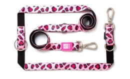 Max&Molly Multi-Leash Leopard Pink - Smycz przepinana dla psa 200cm - M