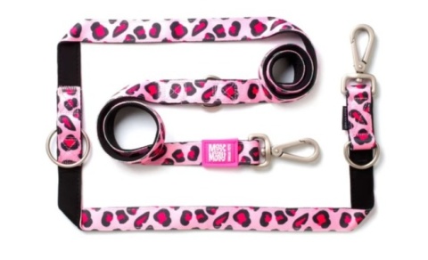 Max&Molly Multi-Leash Leopard Pink - Smycz przepinana dla psa 200cm - M